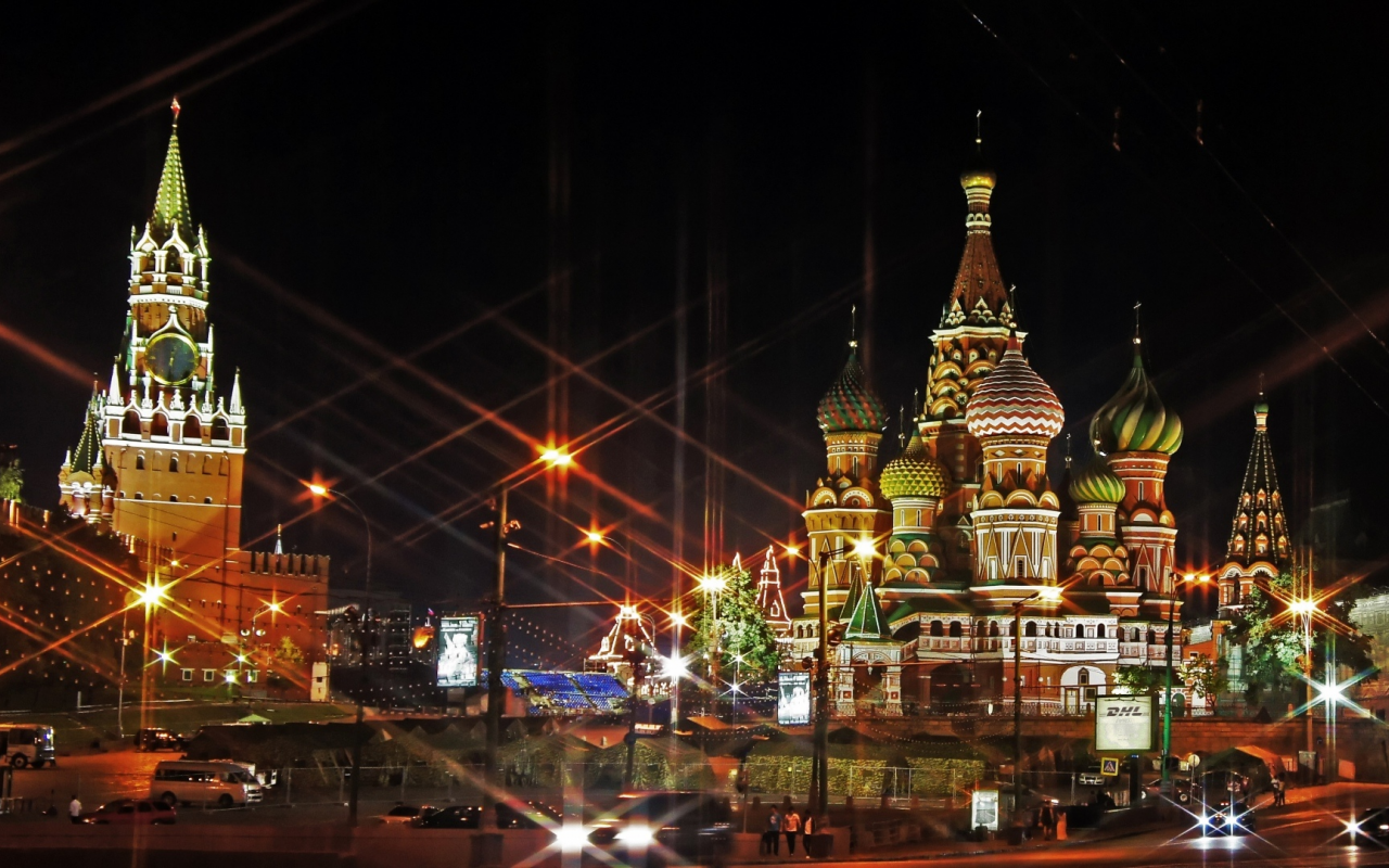 москва, кремль, вечер