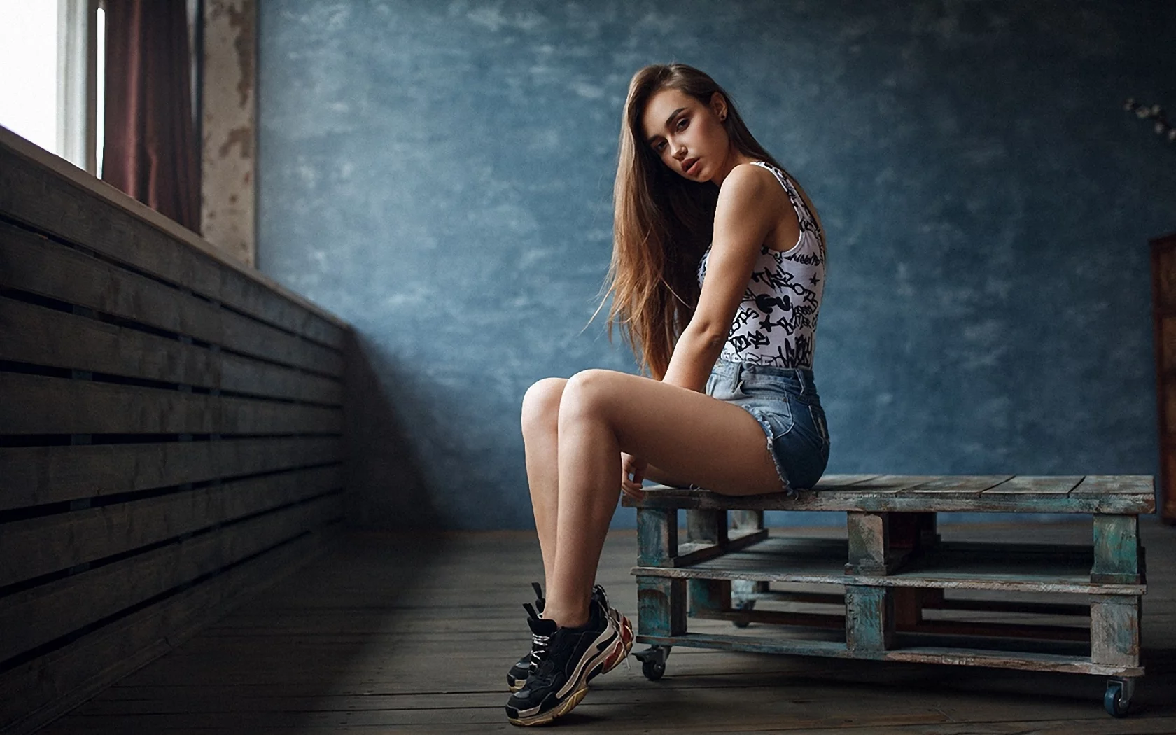 девушка, милая, симпатичная, шорты