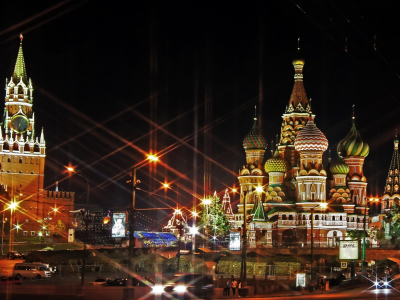 москва, кремль, вечер