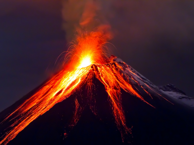 вулкан, извержение