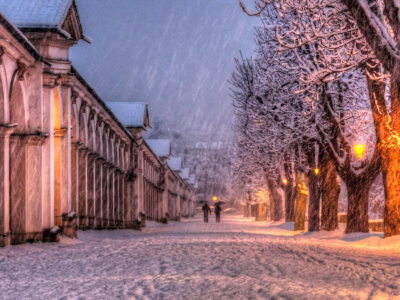 улица, зима, снег