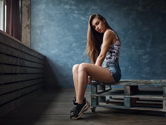 девушка, милая, симпатичная, шорты