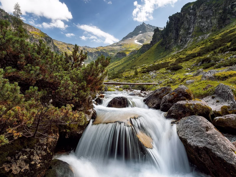 природа, водопад, горы
