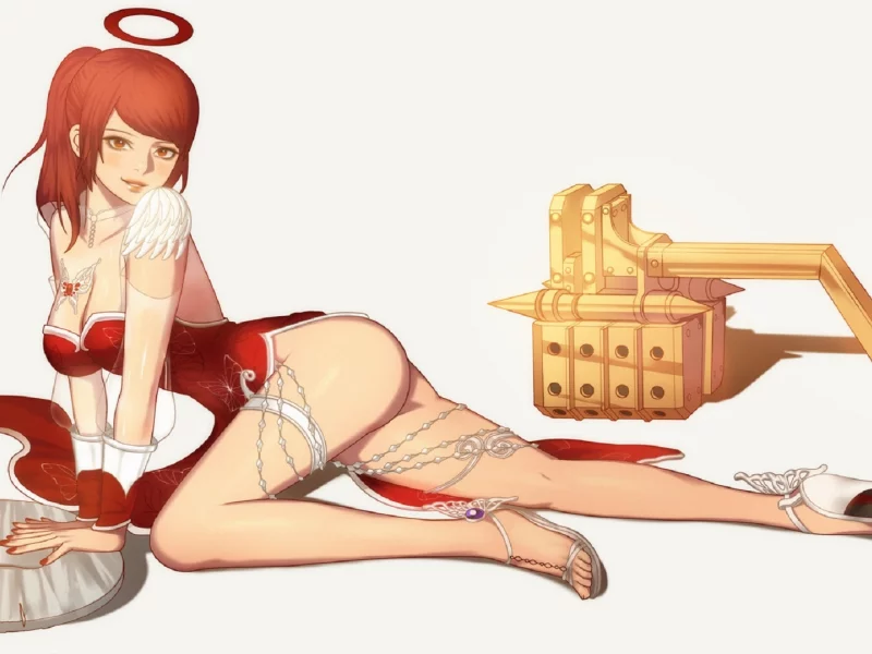 фэнтези, девушка, нимб, бабочка