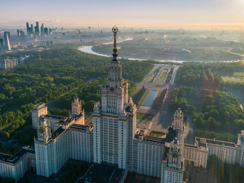 мгу, университет, здание, город, москва, россия, звезда, горизонт, деревья, архитектура