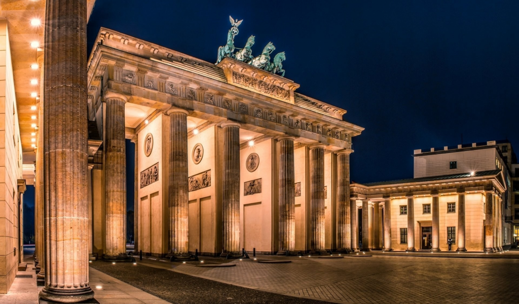 бранденбургские, ворота, brandenburger, tor, берлин, германия