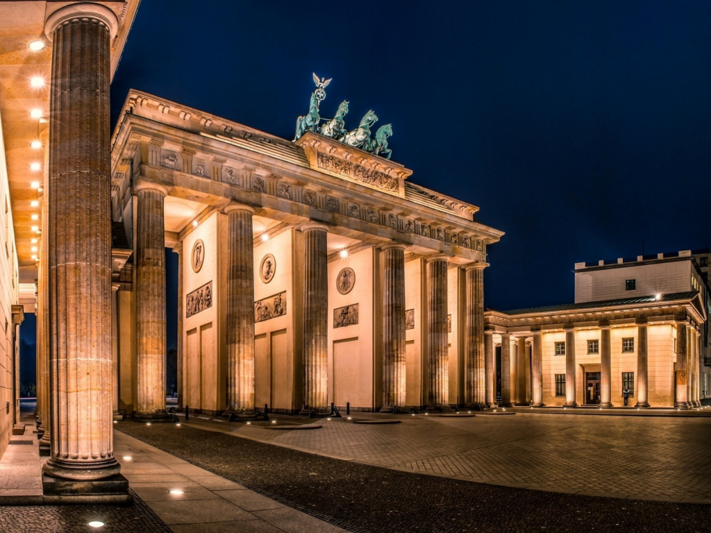 бранденбургские, ворота, brandenburger, tor, берлин, германия