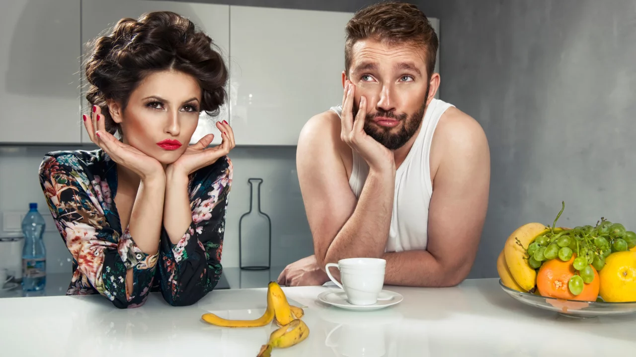 пара, мужчина, девушка, кухня, завтрак