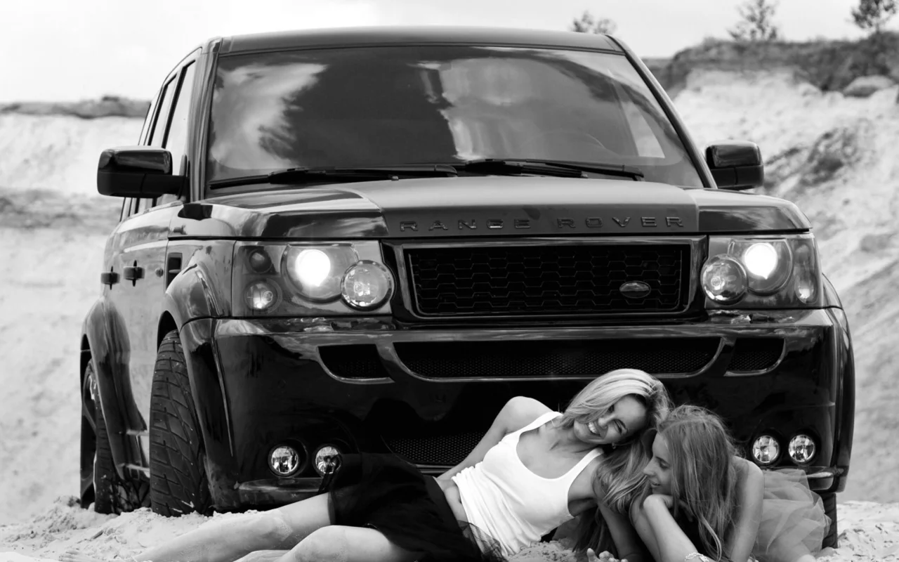 фотосессия, девушек, у автомобиля