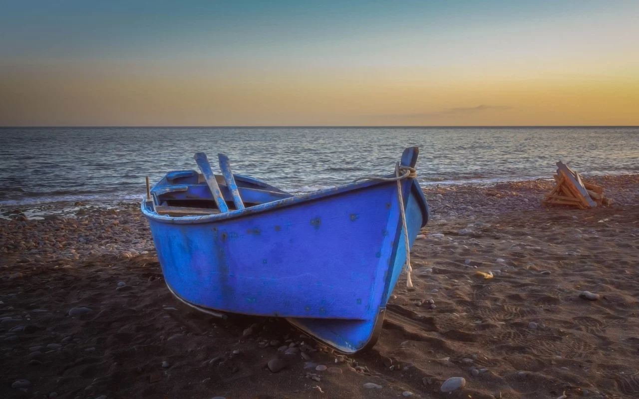 берег, моря, лодка