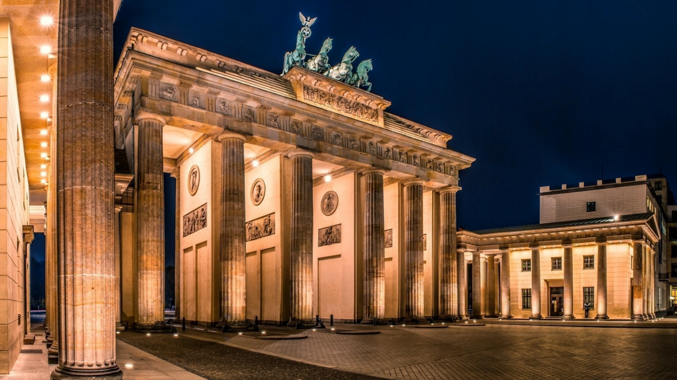 бранденбургские, ворота, brandenburger, tor, берлин, германия