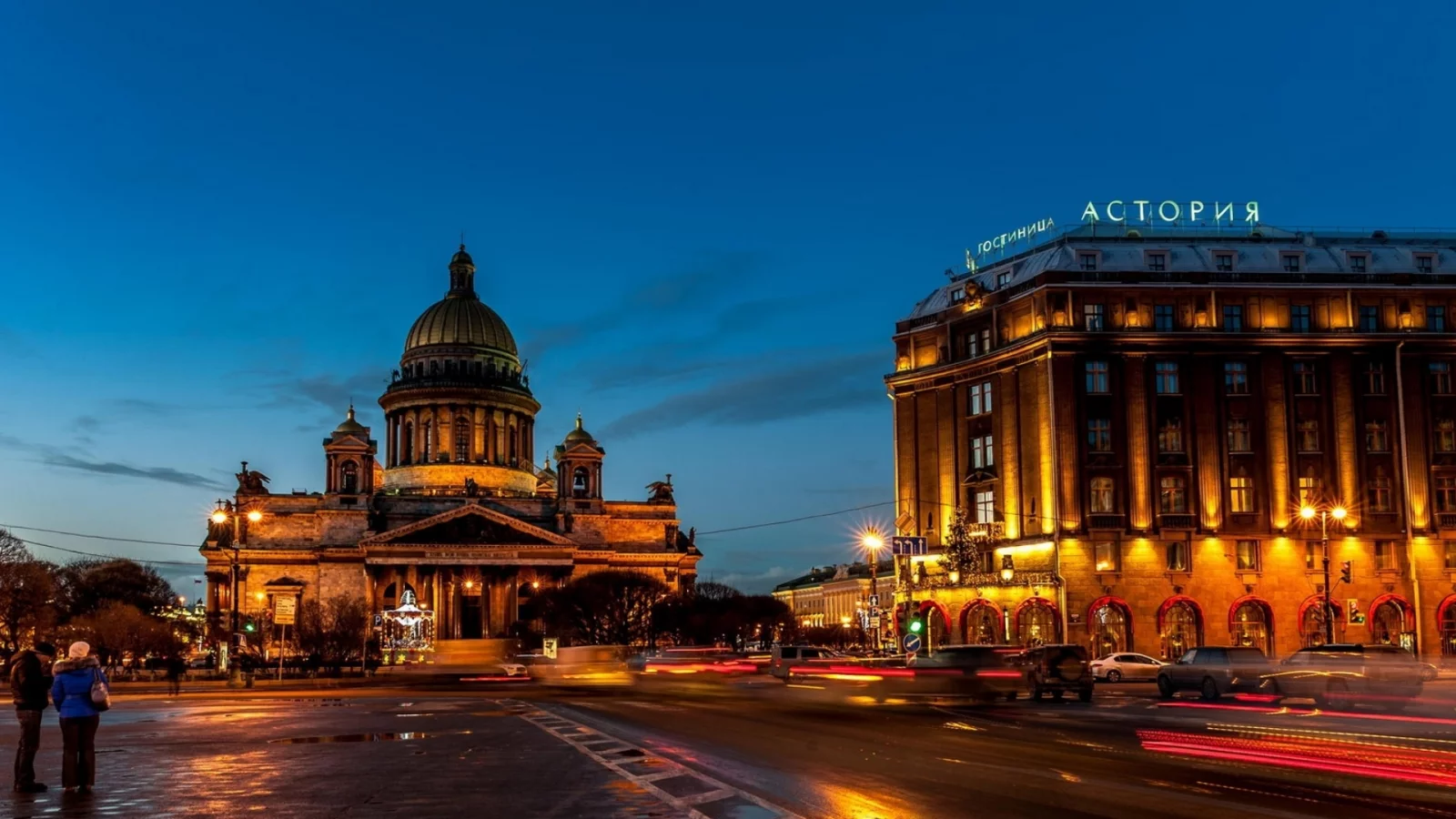 санкт, петербург, собор, вечер