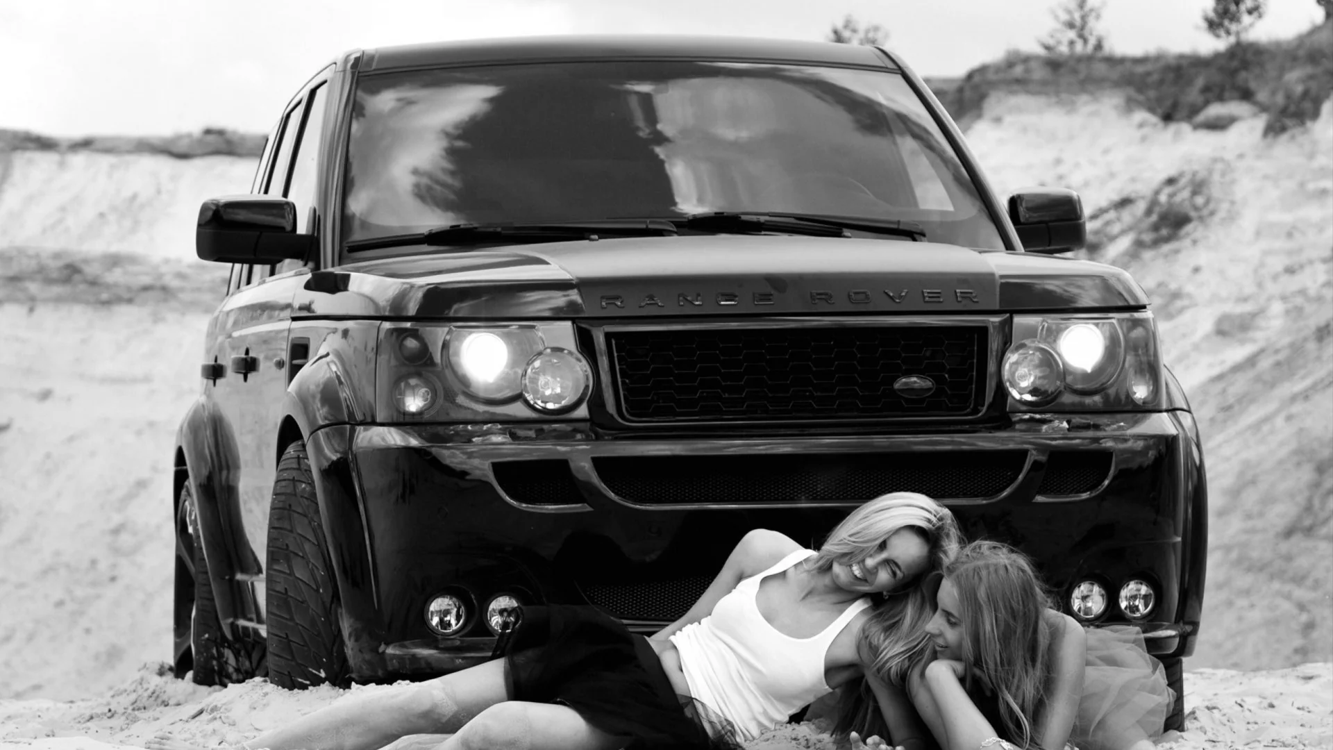 фотосессия, девушек, у автомобиля