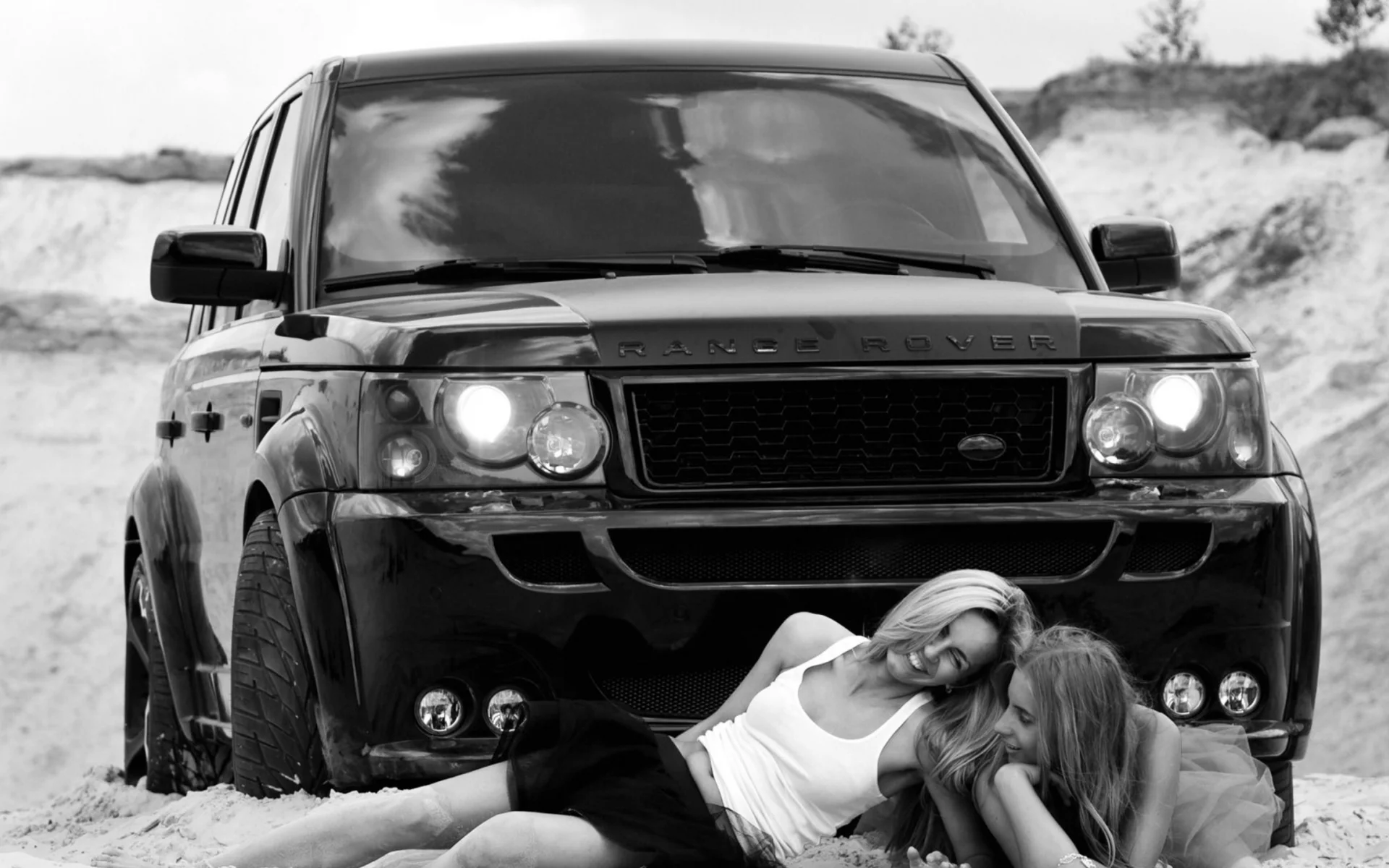 фотосессия, девушек, у автомобиля