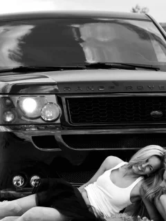 фотосессия, девушек, у автомобиля