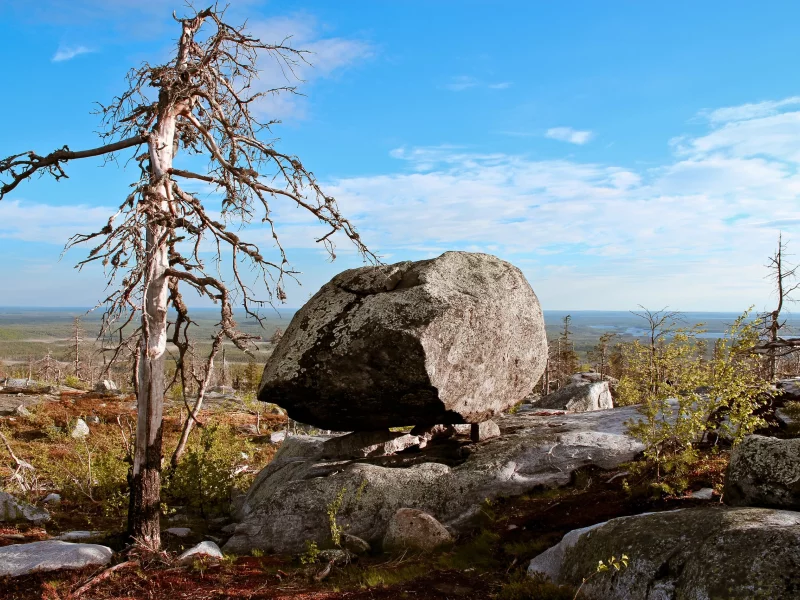 карелия, россия, природа, пейзаж, дерево, камень, небо, облака, горизонт