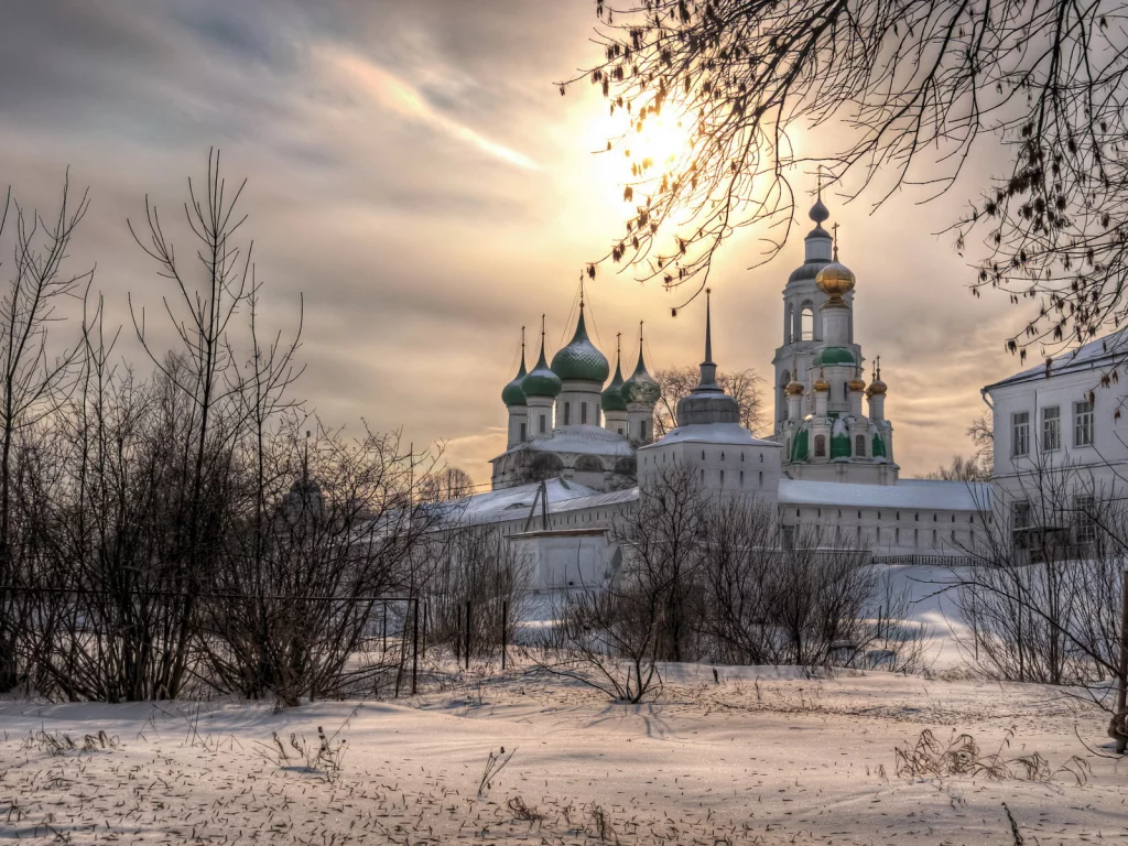 зима, снег, церковь, храм