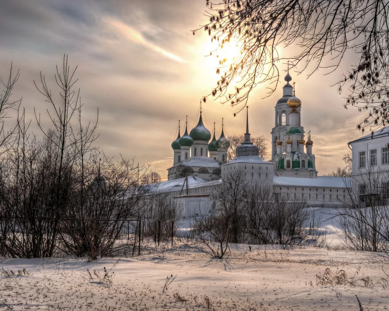 зима, снег, церковь, храм