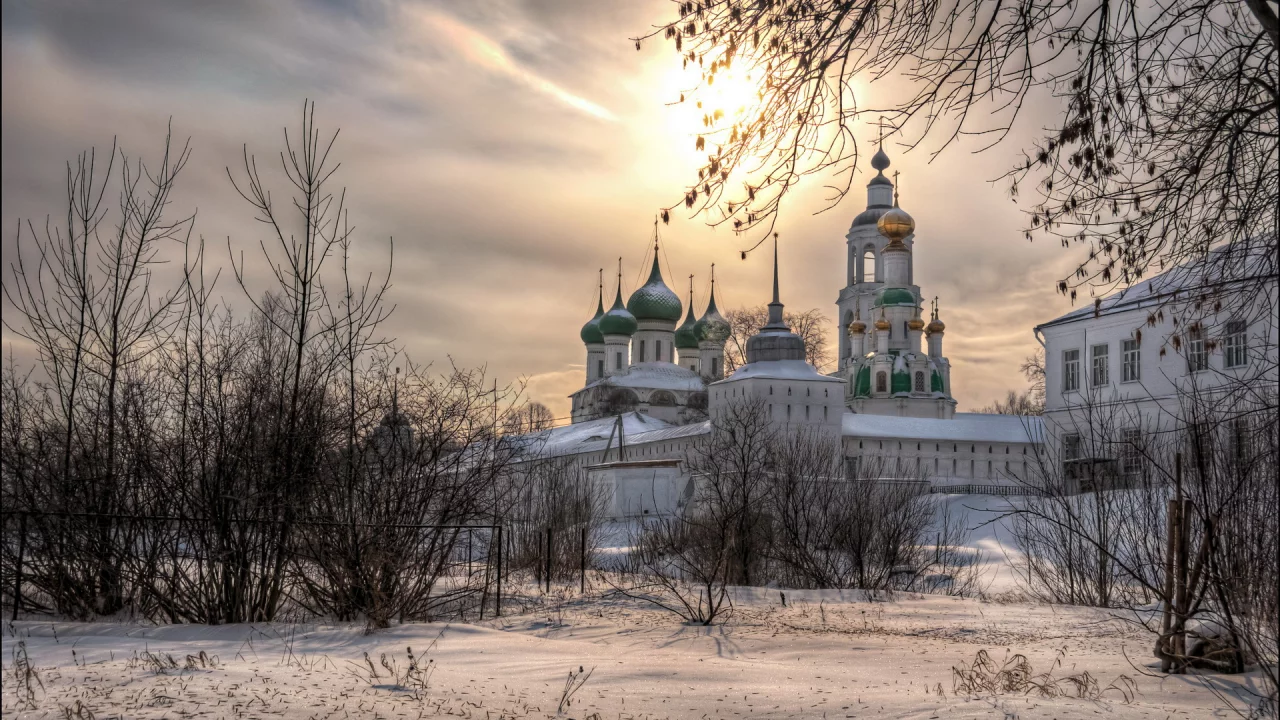 зима, снег, церковь, храм