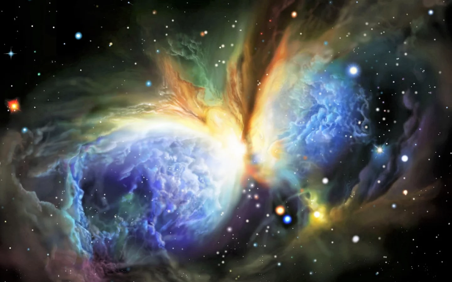 space, nebula, stars, colorful