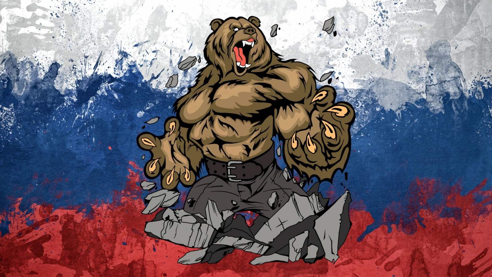 флаг, россия, медведь