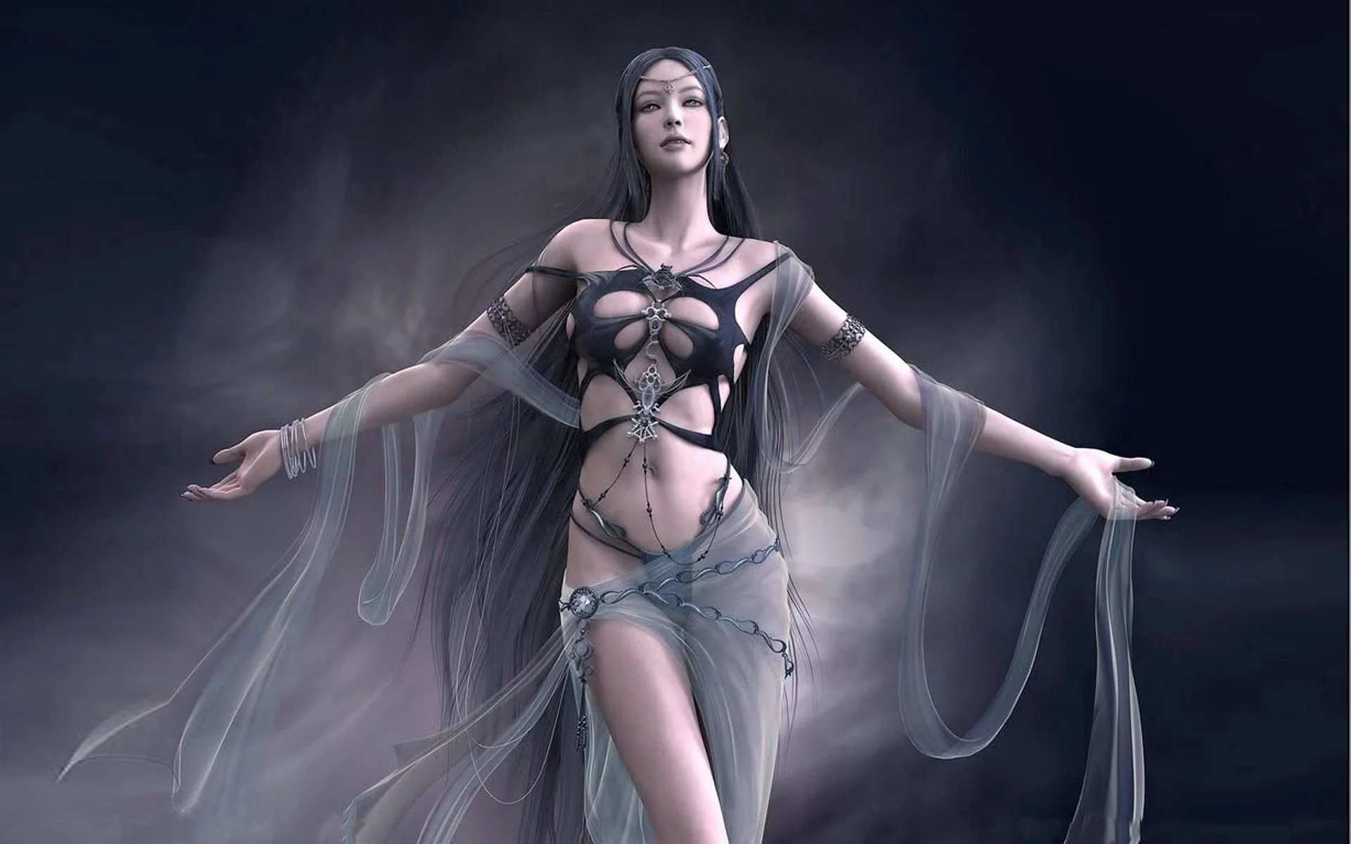 shaiya, darkness, brunette, fantasy