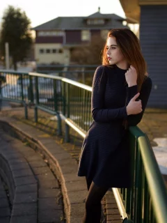 девушка, милая, фотосессия, на улице