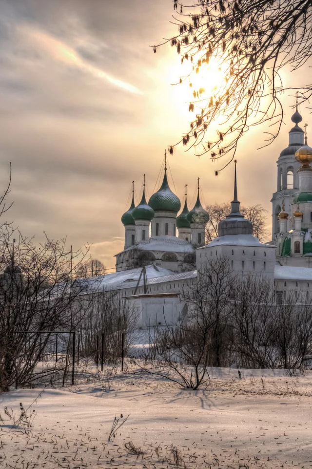зима, снег, церковь, храм