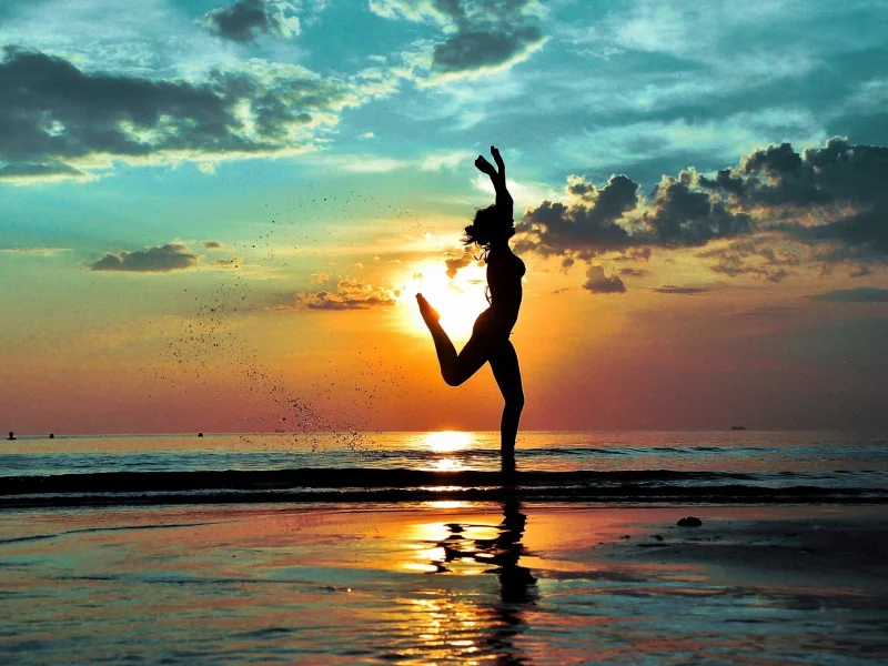 serenity, beach, sunset, girl