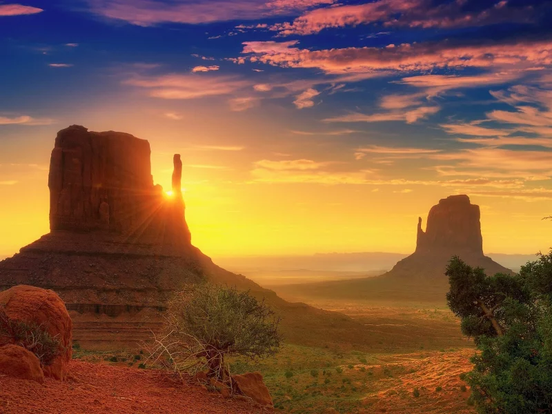 mesas, west, desert, landscape, nature, sky, beauty, sunset