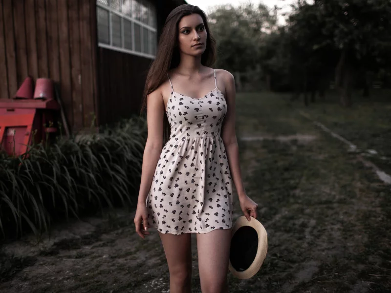 брюнетка, милая, красивая, фотосессия, на природе