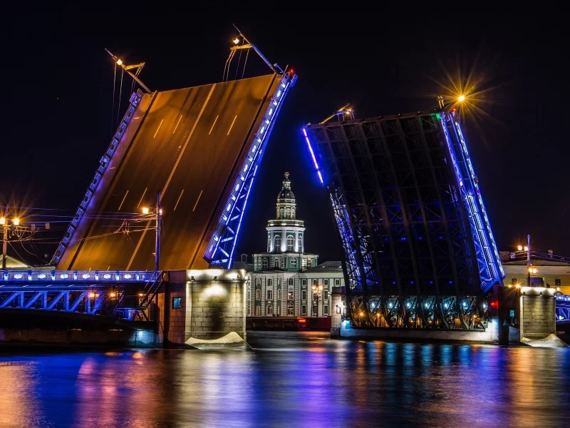 петербург, река нева, мост разводной