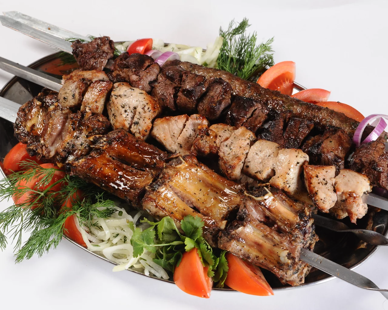 шашлык, мясо, шампура