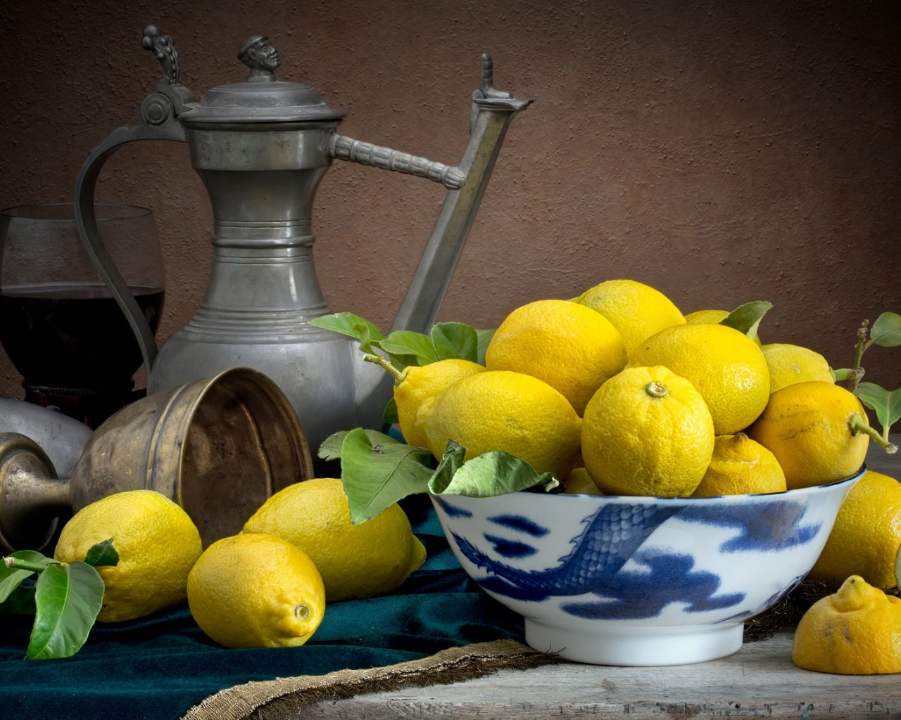 лимоны, посуда