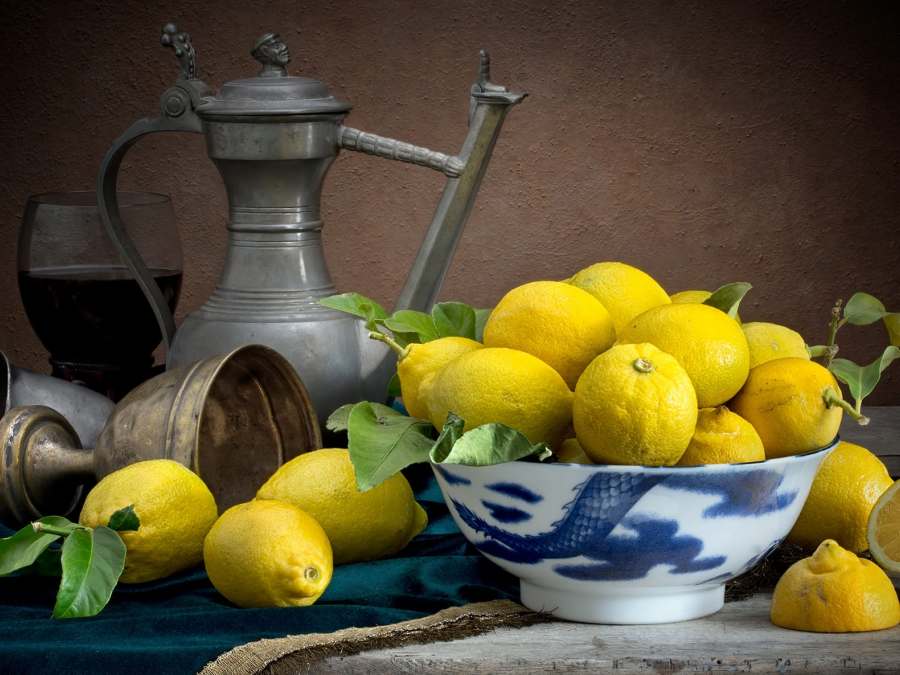 лимоны, посуда
