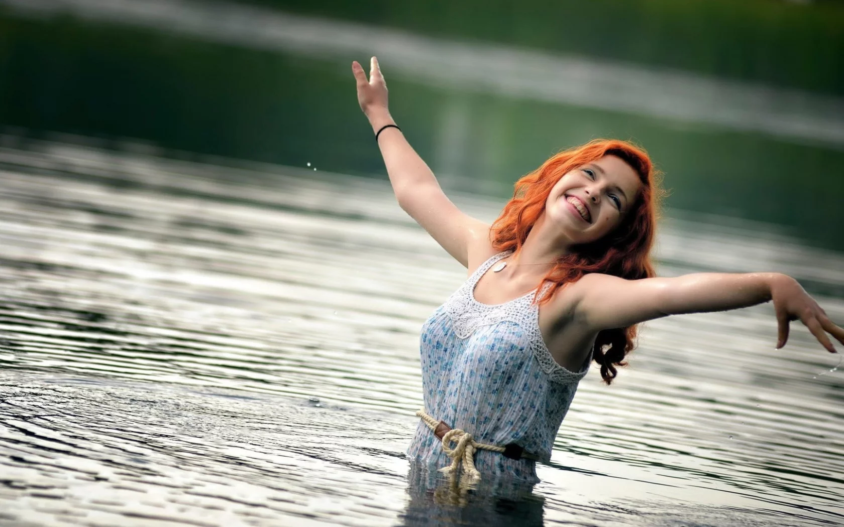 вода, девушка