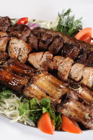 шашлык, мясо, шампура