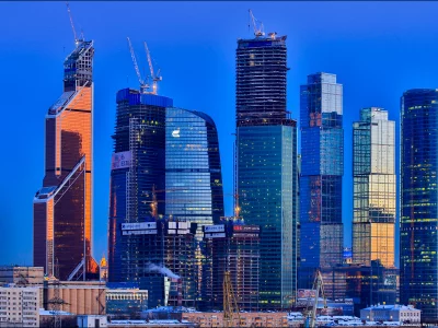 москва сити, ночь