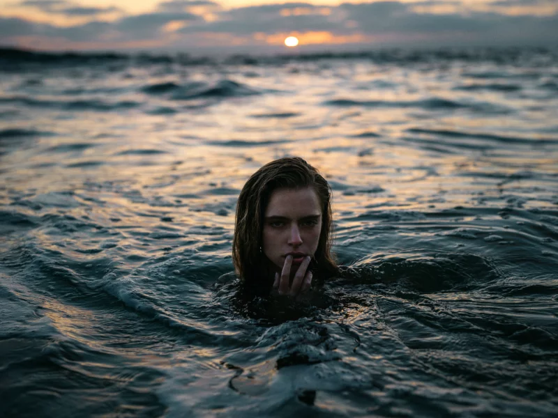 девушка, вода