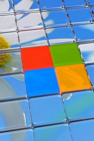 логотип, 3d, windows, стекло