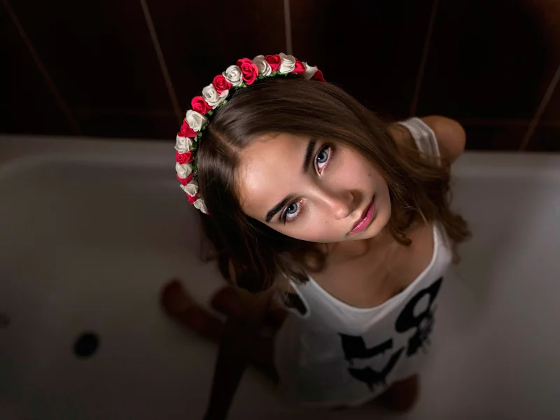 девушка, взгляд красивая