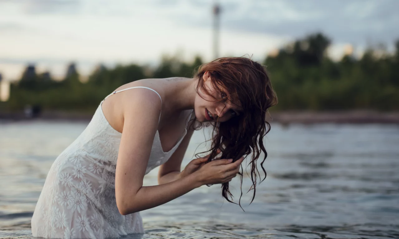 девушка, вода, красивая