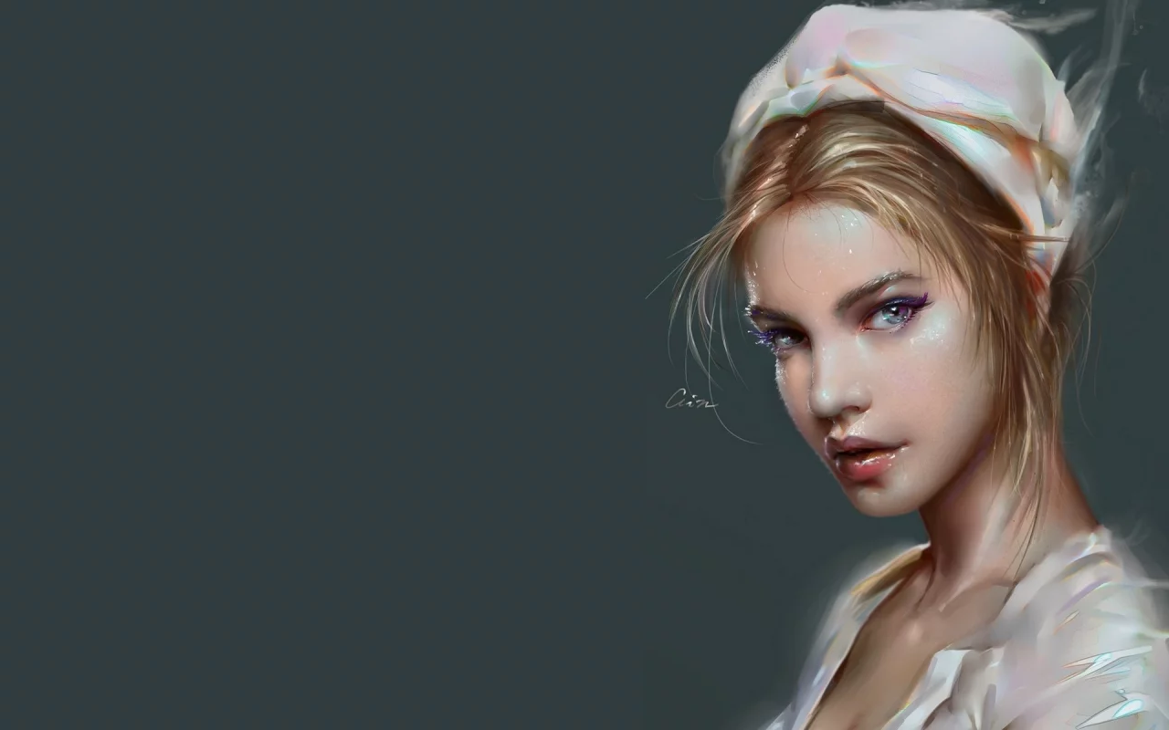 девушка, блондинка, взгляд, медсестра, арт, barbara palvin