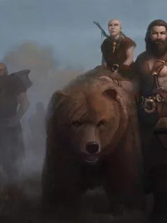 медведь, воин, доспехи, молот