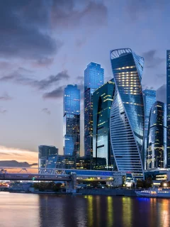 москва сити, ночь