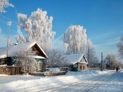 зима, снег