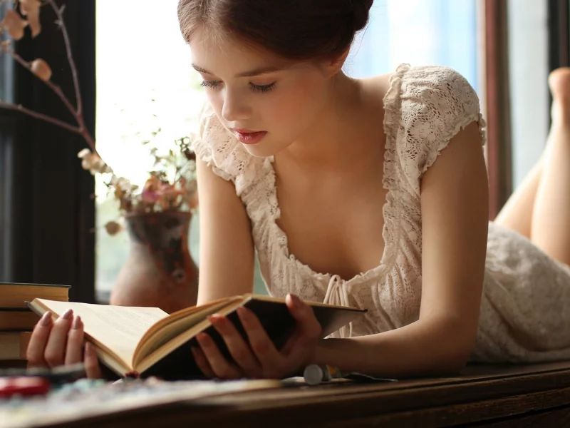 девушка, платье, книга, лолита, kate kostyanetskaya