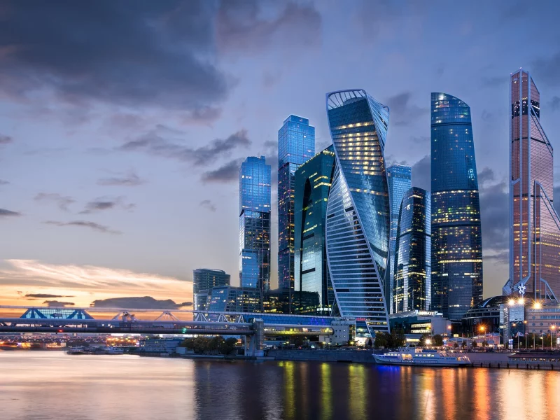 москва сити, ночь