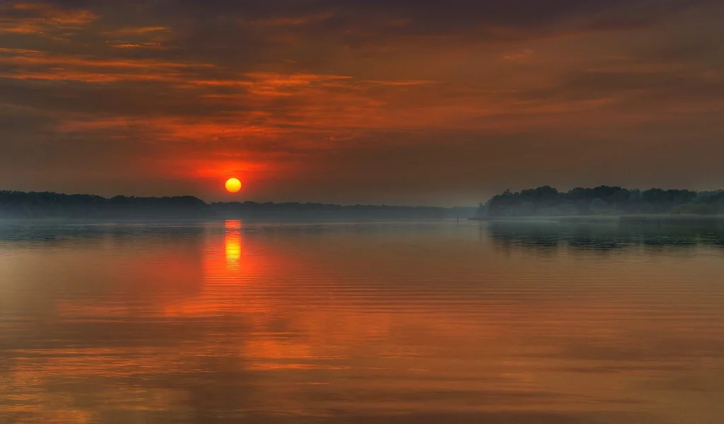 закат, красота, вода