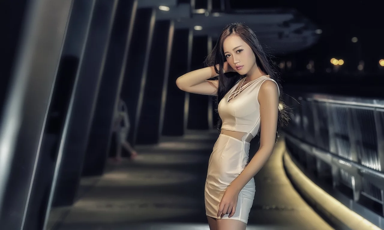 девушка, модель, позирует, красивая